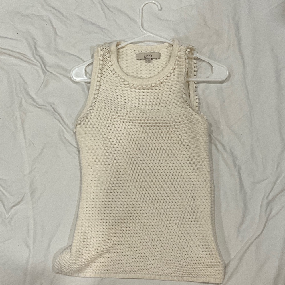 LOFT Women's Ivory Knit Tank Top